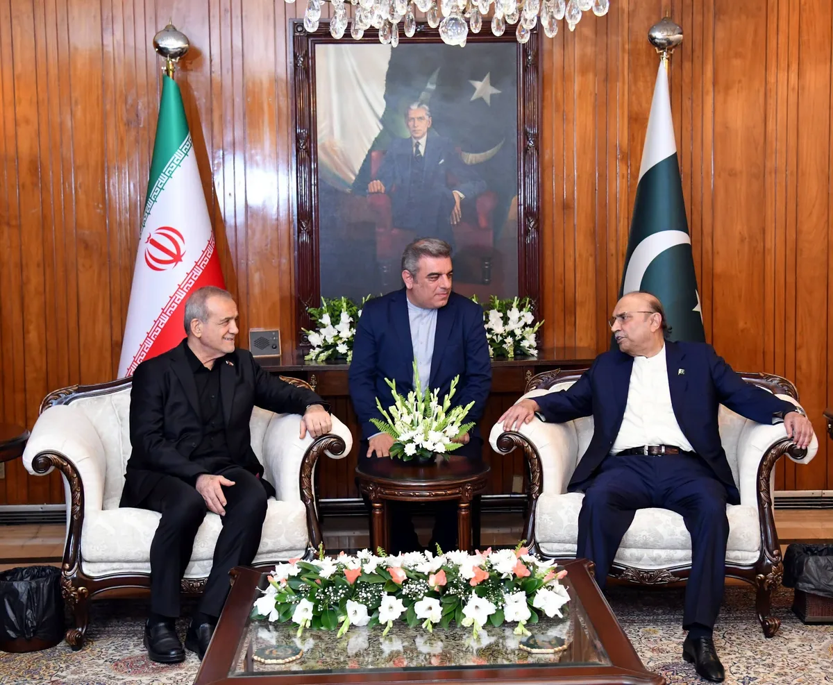 صدر زرداری اور ایرانی صدر پزشکیان کی ملاقات، پاکستان ایران تعلقات مزید مضبوط بنانے کے عزم کا اعادہ