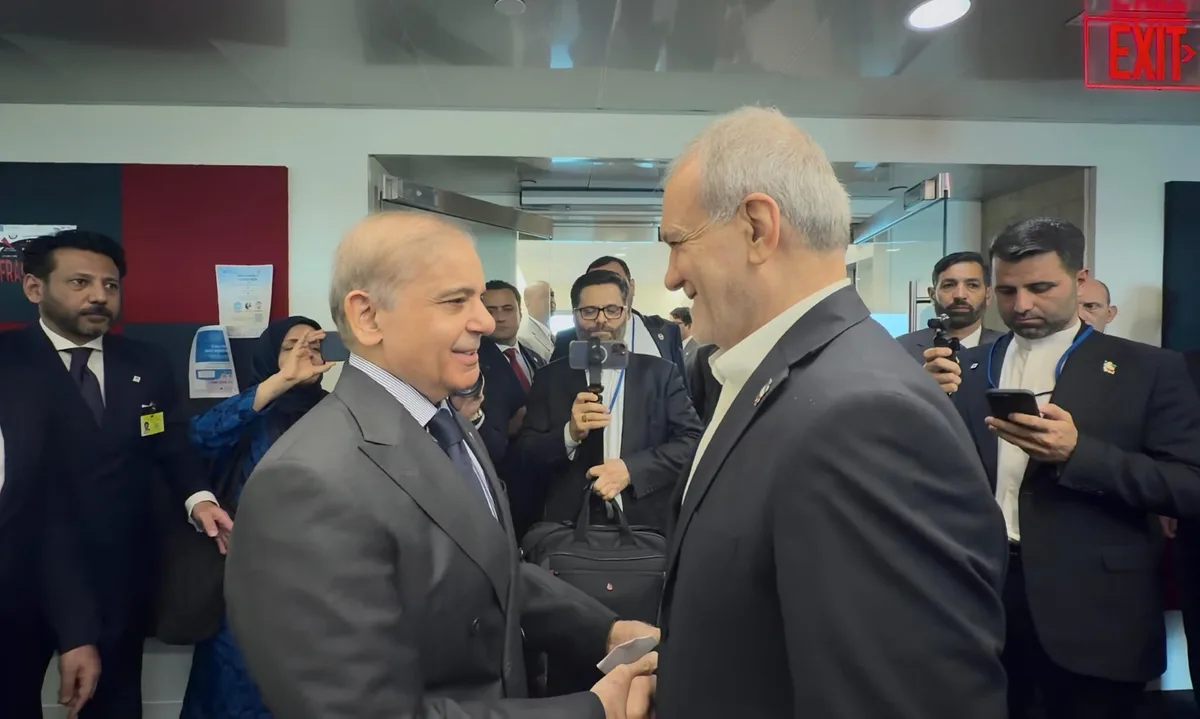 وزیراعظم شہباز شریف کی ایرانی صدر مسعود پزشکیان سے ملاقات، علاقائی کشیدگی میں کمی اور سفارت کاری پر زور